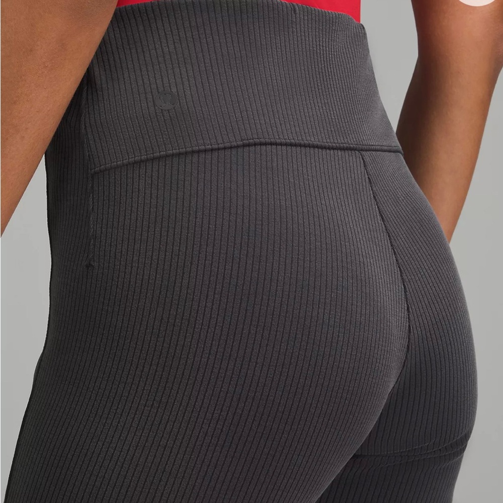 lululemon athletica Black Ribbed Softstreme Flared Pants - Picture 4 of 6